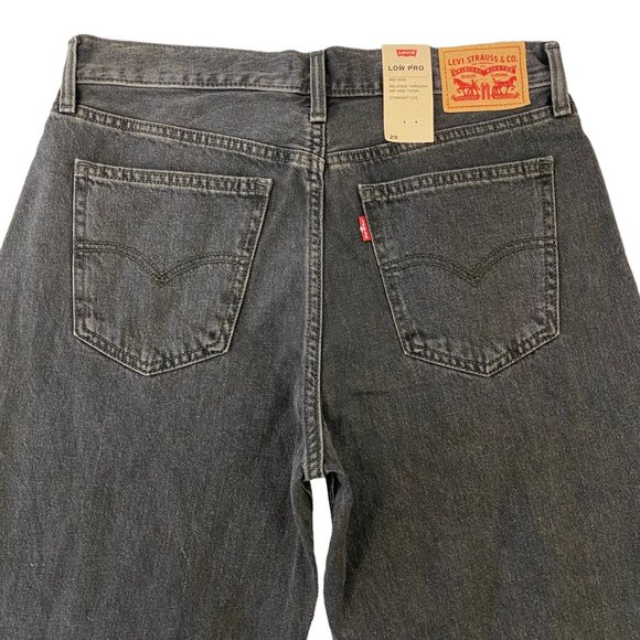 Levi's Low Pro Black Straight Leg Denim Blue Jeans 100% Cotton Sizes 29 31 32 - Picture 6 of 9